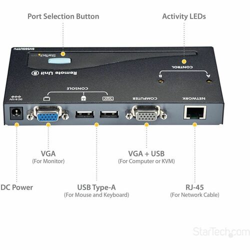 USB VGA KVM CONSOLE EXTENDER OVER CAT5 UTP W/ CABLES