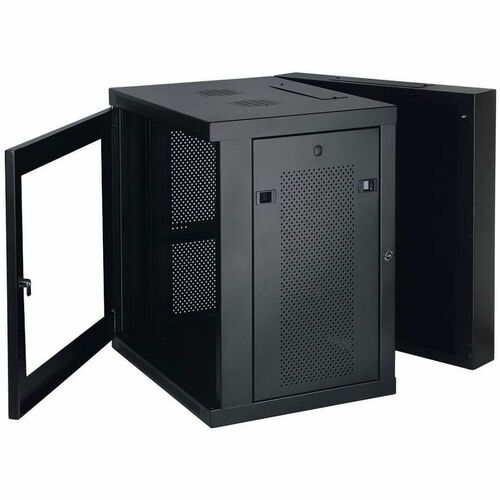 12U WALL MOUNT RACK ENCLOSURE CABINET HINGED GLASS ACRYLIC DOOR