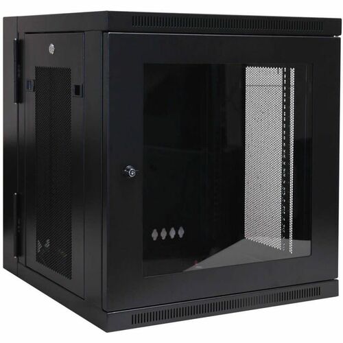 12U WALL MOUNT RACK ENCLOSURE CABINET HINGED GLASS ACRYLIC DOOR