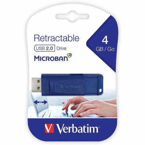 4GB FLASH DRIVE USB 2.0 RETRACTABLE BLUE 97087