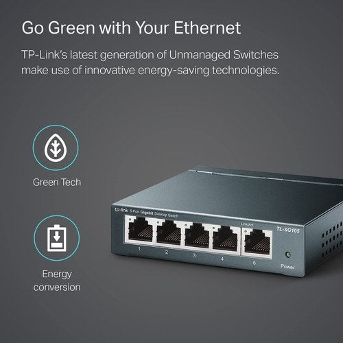 5PORT GIGABIT DESKTOP SWITCH STEEL DESIGN DESKTOP/WALL-MOUNTING