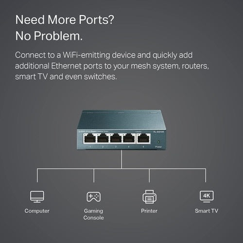 5PORT GIGABIT DESKTOP SWITCH STEEL DESIGN DESKTOP/WALL-MOUNTING