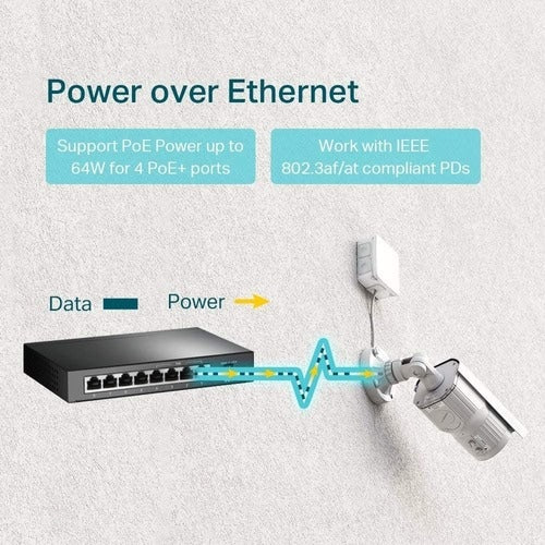 8PORT GIGABIT POE SWITCH DESKTOP POE SWITCH STEEL CASE