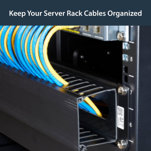 SERVER RACK CABLE MANAGEMENT 2U HORIZONTAL SLOTTED FINGER DUCT