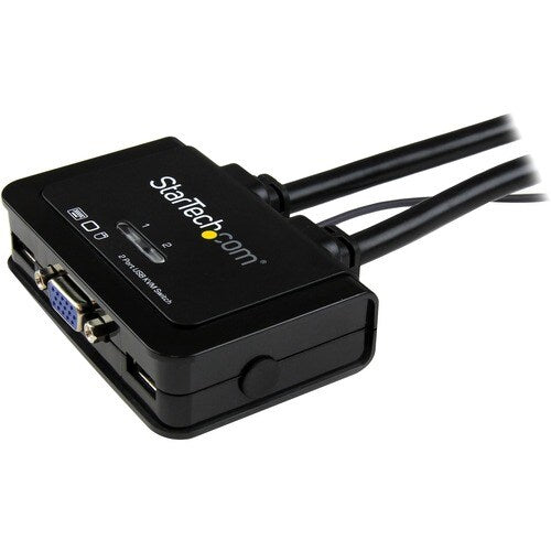 2 PORT VGA KVM SWITCH CABLE KVM USB POWERED REMOTE SWITCH