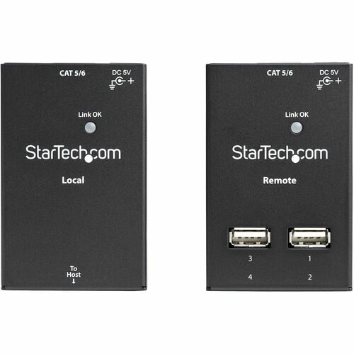 4 PORT USB 2.0 EXTENDER HUB USB-A OVER CAT5/6 ETHERNET RJ45
