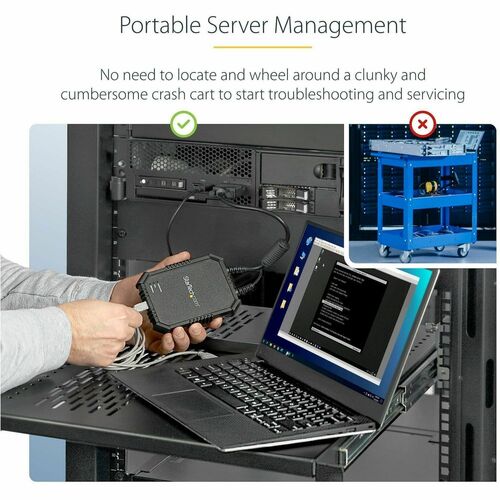 CRASH CART ADAPTER KVM CONSOLE LAPTOP USB VGA PORTABLE KVM CONSOLE