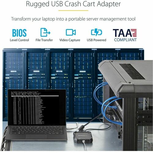 CRASH CART ADAPTER KVM CONSOLE LAPTOP USB VGA PORTABLE KVM CONSOLE