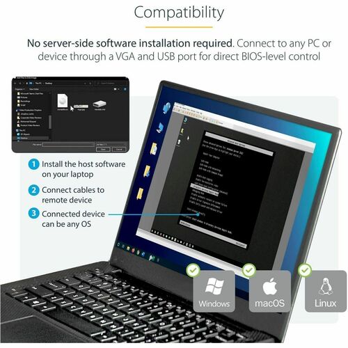 CRASH CART ADAPTER KVM CONSOLE LAPTOP USB VGA PORTABLE KVM CONSOLE