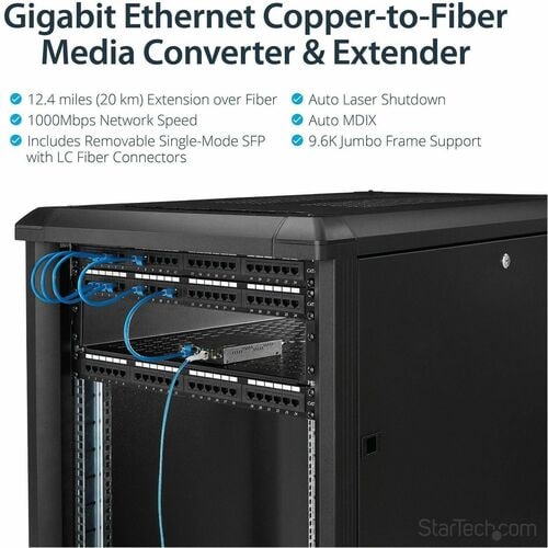 GIGABIT ETHERNET FIBER MEDIA CONVERTER GBE COPPER TO SM FIBER