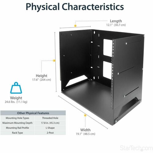 8U WALL MOUNT PATCH PANEL RACK SERVER EQUIPMENT NETWORK RACK SHELF
