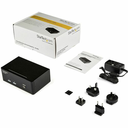 2 PORT DUAL MONITOR DISPLAYPORT KVM SWITCH TWO DISPLAYS DP KVM