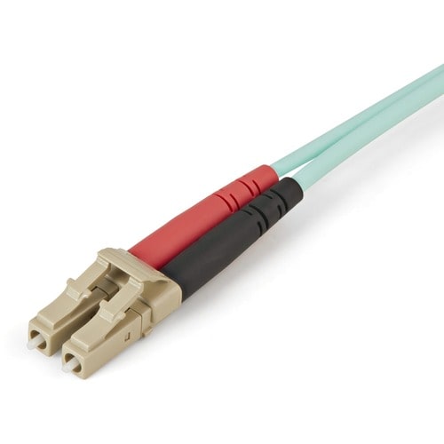 2M OM4 FIBER OPTIC CABLE LC/LC FIBER MULTIMODE PATCH CABLE - AQUA