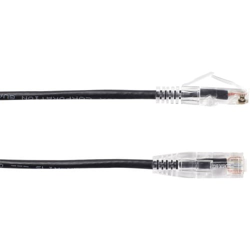 3FT BLACK CAT6 SLIM 28AWG PATCH CABLE 250MHZ UTP CM SNAGLESS