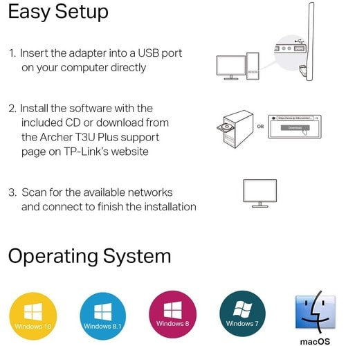 AC1300 HIGH GAIN WRLS DUAL BAND USB ADAPTER
