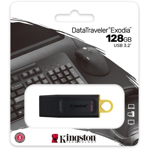 128GB USB3.2 GEN1 DATATRAVELER EXODIA BLACK/YELLOW