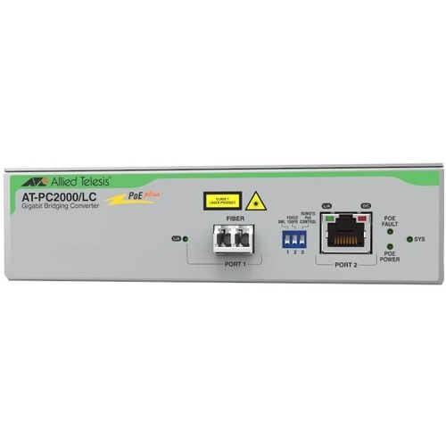 TAA 10/100/1000T-1000SX/LC POE+ MEDIA RATE CONVERTER UNIV PSU