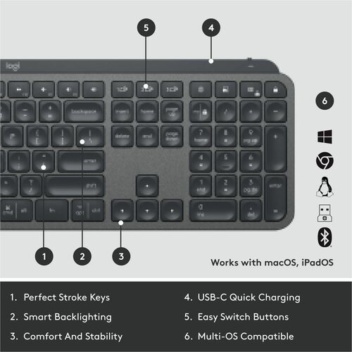 MX KEYS FOR BUSINESS GRAPHITE LOGI BOLT