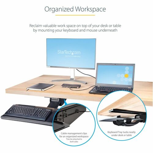 ADJUSTABLE UNDER DESK KEYBOARD TRAY ERGONOMIC DESK MOUNT TRAY