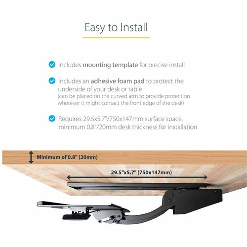 ADJUSTABLE UNDER DESK KEYBOARD TRAY ERGONOMIC DESK MOUNT TRAY