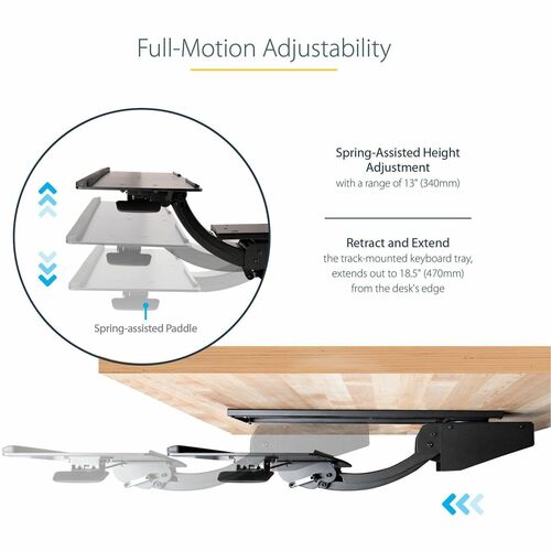 ADJUSTABLE UNDER DESK KEYBOARD TRAY ERGONOMIC DESK MOUNT TRAY