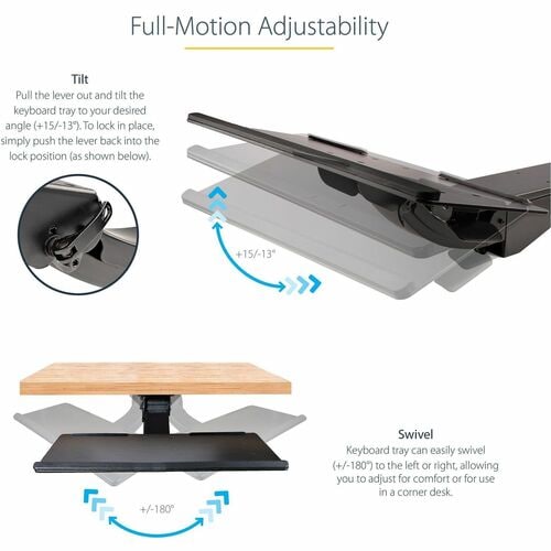 ADJUSTABLE UNDER DESK KEYBOARD TRAY ERGONOMIC DESK MOUNT TRAY