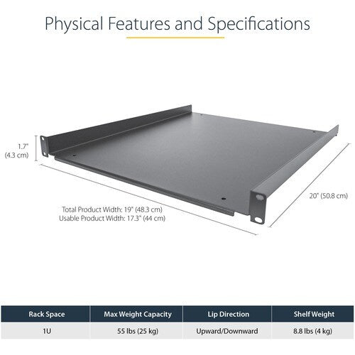 1U SERVER RACK SHELF UNIVERSAL CANTILEVER RACK MOUNT TRAY