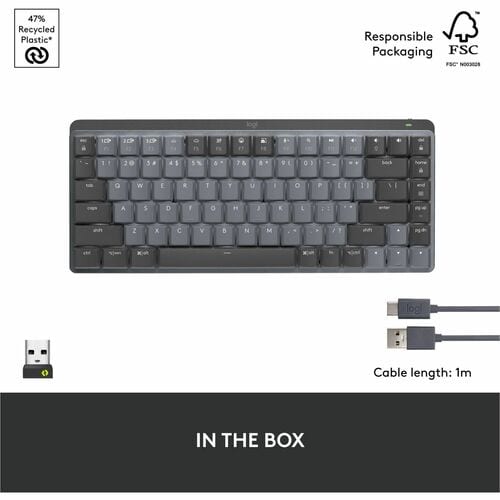 MX MECHL MINI WRLS KBRD CLICKY MINIMALIST ILLUMINATED GRAPHITE BB