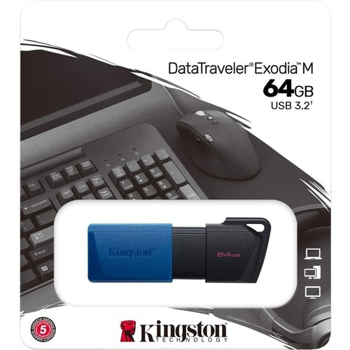 64GB USB3.2 GEN 1 DATATRAVELER EXODIA M BLACK+ BLUE