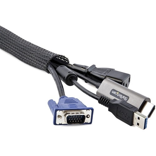 10FT CABLE MANAGEMENT SLEEVE TRIMMABLE CORD / WIRE ORGANIZER