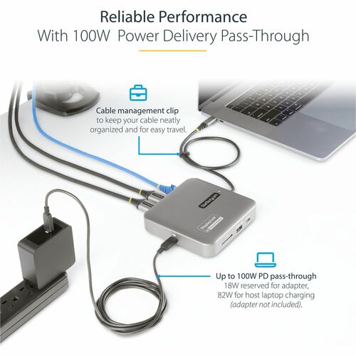 USB C MULTIPORT ADAPTER 100W PD DUAL HDMI USB HUB MINI TRAVEL DOCK