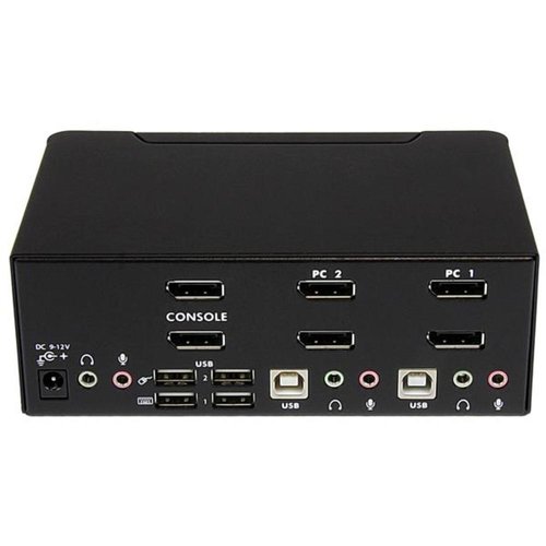 2 PORT DUAL MONITOR DISPLAYPORT KVM SWITCH TWO DISPLAYS DP KVM