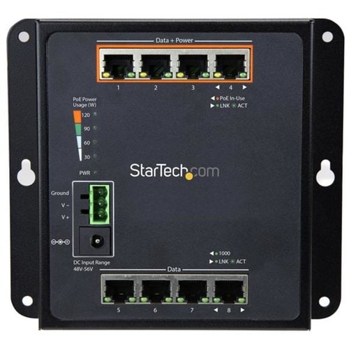 8 PORT POE MANAGED ETHERNET SWITCH L2 INDUSTRIAL NETWORK SWITCH