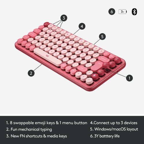 POP KEYS WL MECH KEYB HEARBREAKER ROSE WITH EMOJI KEYS