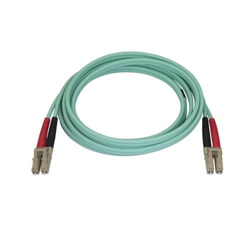 2M OM4 FIBER OPTIC CABLE LC/LC FIBER MULTIMODE PATCH CABLE - AQUA