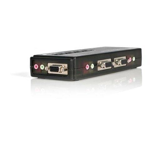 4 PORT USB VGA KVM SWITCH KVM SWITCH KIT CABLES AUDIO VIDEO