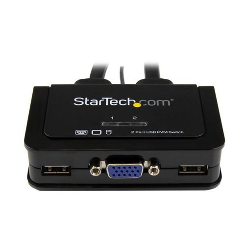 2 PORT VGA KVM SWITCH CABLE KVM USB POWERED REMOTE SWITCH