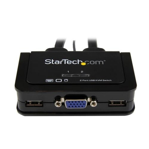 2 PORT VGA KVM SWITCH CABLE KVM USB POWERED REMOTE SWITCH