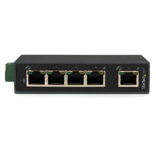 5 PORT ETHERNET SWITCH DIN RAIL MOUNTABLE UNMANAGED NETWORK SWITCH