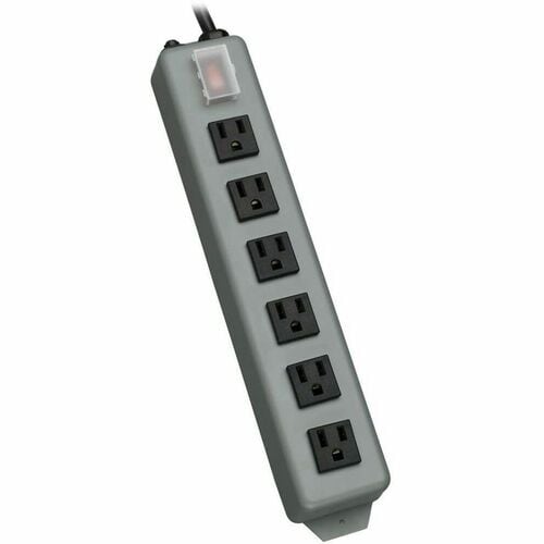 6 OUTLET INDUSTRIAL POWER STRIP WABER METAL SWITCH COVER 15FT CORD