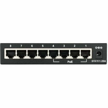 8-PORT UNMANAGED 10/100 SWITCH 4 802.3AF POE PORTS