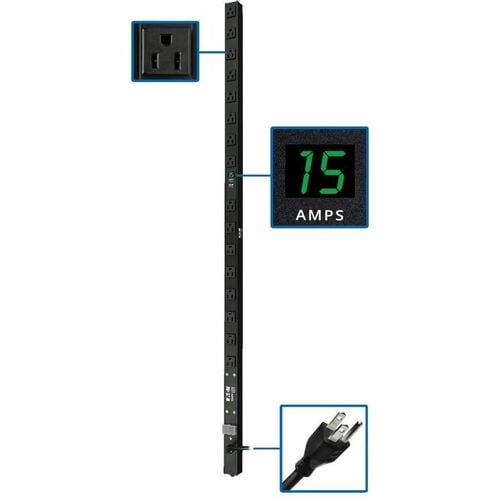 PDU METERED 1.4KW 120V 15A 0U 16 5-15R 5-15P 15FT CORD 51.5IN