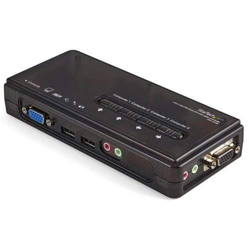 4 PORT USB VGA KVM SWITCH KVM SWITCH KIT CABLES AUDIO VIDEO
