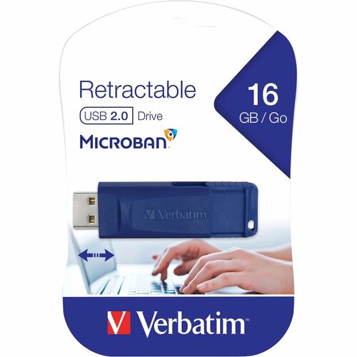 16GB FLASH DRIVE USB 2.0 RETRACTABLE BLUE 97275