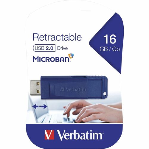 16GB FLASH DRIVE USB 2.0 RETRACTABLE BLUE 97275