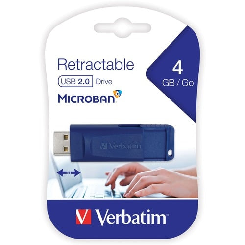 4GB FLASH DRIVE USB 2.0 RETRACTABLE BLUE 97087