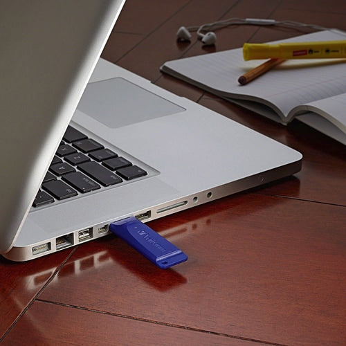 4GB FLASH DRIVE USB 2.0 RETRACTABLE BLUE 97087