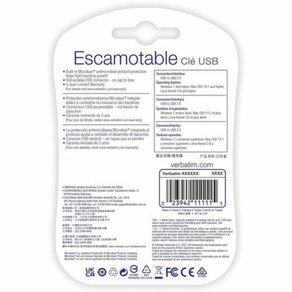 4GB FLASH DRIVE USB 2.0 RETRACTABLE BLUE 97087