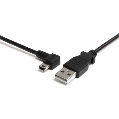 6FT LEFT ANGLE MINI USB CABLE USB 2.0 A TO MINI B CHARGING CORD