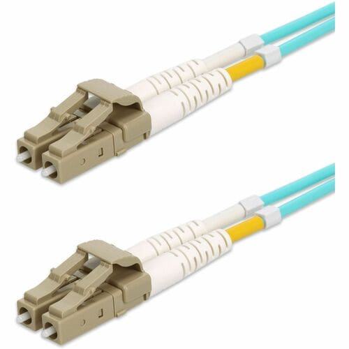 2M LOMM OM4 FIBER OPTIC MALE LC/LC 50/125 DUPLEX AQUA CABLE